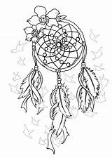 Coloring Dreamcatcher Catcher Dream Pages Dreamcatchers Print Adults Stress Anti Drawing Birds Adult Zen Mandala Magnificent Justcolor Getdrawings sketch template