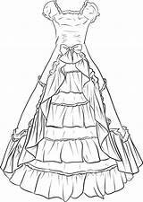 Dress Victorian Lineart Drawing Coloring Dresses Pages Gown Anime Women Drawings Ball Outfits Beautiful Choose Board Deviantart Search Ladies Print sketch template