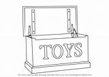 Draw Drawing Step Toy Box Toybox Tutorials Drawingtutorials101 Furniture sketch template