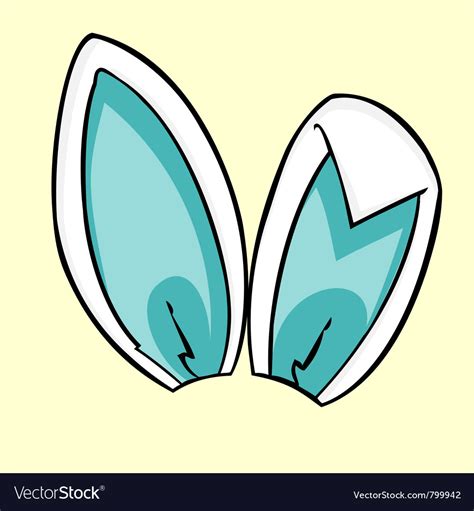 blue bunny ears royalty  vector image vectorstock