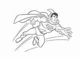 Superman Flying Coloring sketch template