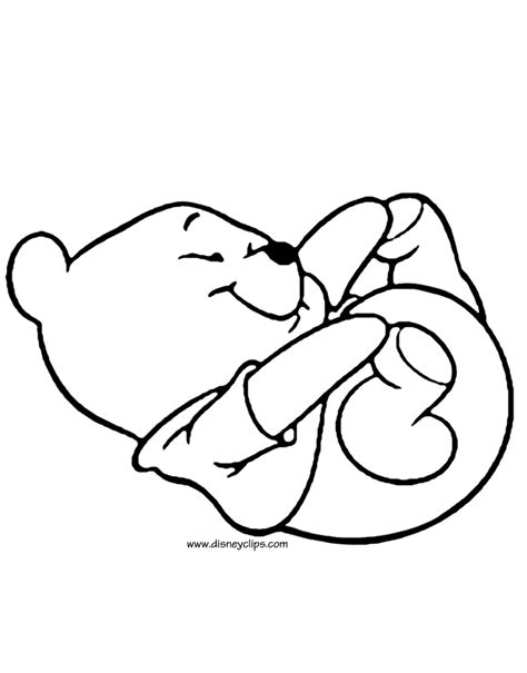pooh bear   baby colouring pages