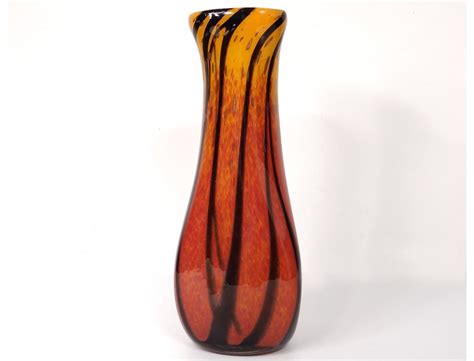 Large Glass Vase Murano Venice Italy F Silviy Italian