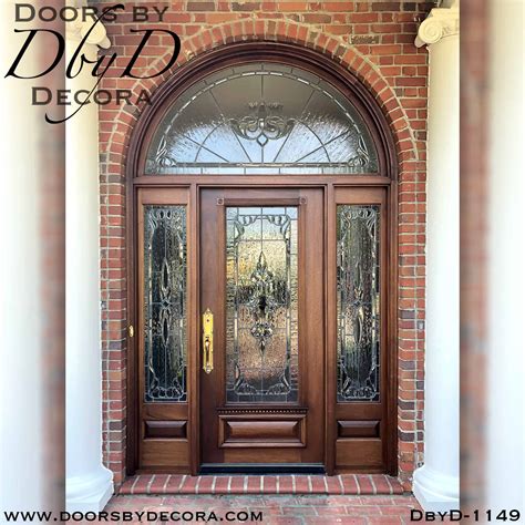 Custom Leaded Glass Exterior Front Door Wood Entry Doors