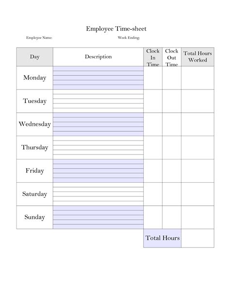 printable weekly employee time card google search construction