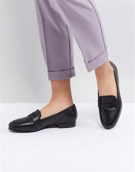 asos manhatten leather loafers black loafers trend loafers style leather loafers wedge