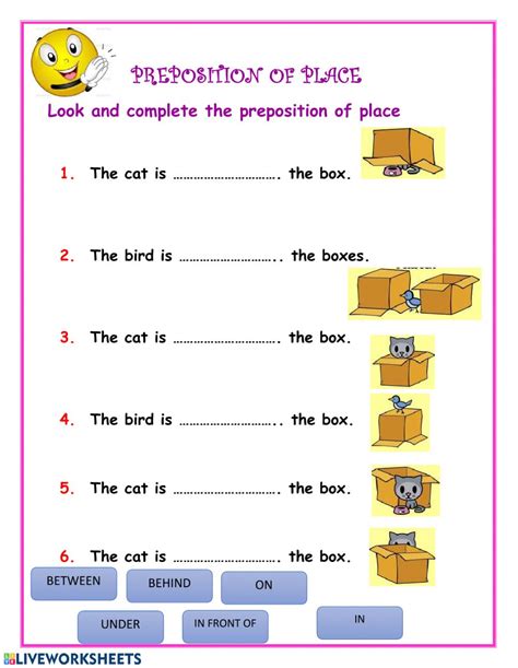 prepositions  exercise  class vi