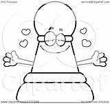 Chess Pawn Wanting Mascot Loving Coloring Hug Clipart Cartoon Thoman Cory Outlined Vector 2021 sketch template