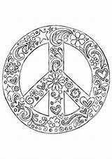 Peace Hippie Mandalas Malvorlagen Zentangle Freies Attraktives Druckbares Zentangles Einfaches Friedenszeichen Paz Signs Bordado Frieden Paix Pascher Signo Malen Muster sketch template