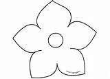 Flower Template Petal Five Outline Coloring Printable Pages Flowers Daisy Choose Board Banner Floral Stencil Paper sketch template