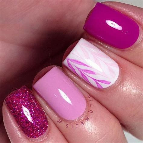 lovely pink  white nail art designs
