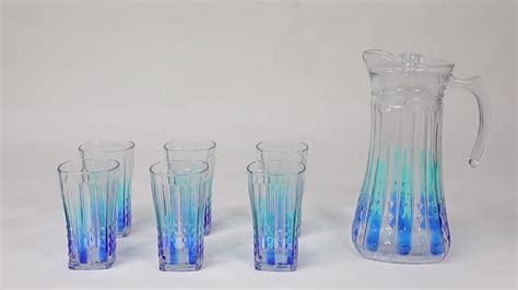 wholesales 7pcs colored picther drinking glass set buy colored