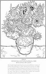 Coloring Gogh Van Pages Paintings Vincent Dover Sunflowers Color Publications Book Famous Sunflower Welcome Printable Von Colouring Sheets Own Books sketch template