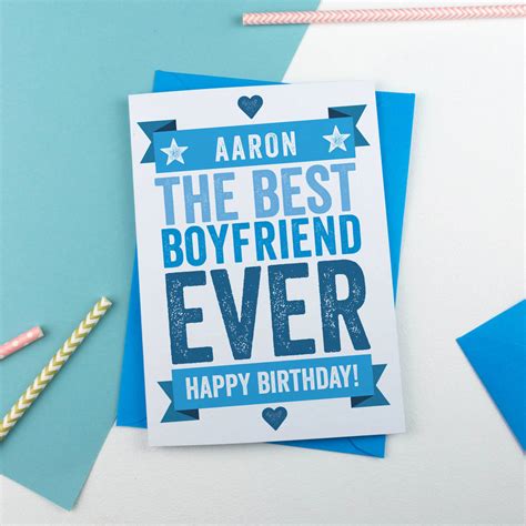 personalised birthday card  boyfriend     alphabet