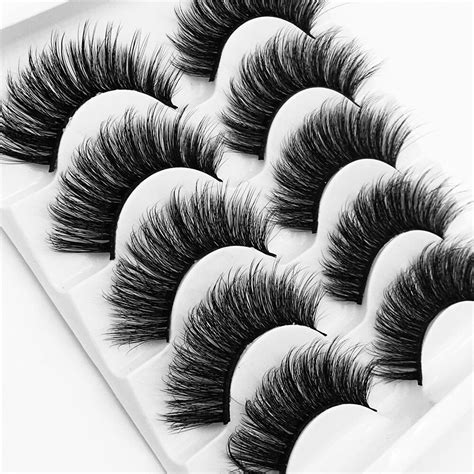 pairs luxurious mink hair false eyelashes thick curled full strip