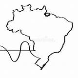 Brasile Mappa Programma Continua Linea sketch template