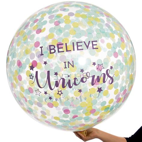 i believe in unicorns confetti giant balloon by bubblegum