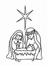 Coloring Jesus Mary Mother Nativity Pages Library Clipart Scenes Draw sketch template