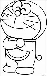 Doraemon Sketsa Mewarnai Coloringpagesonly Nobita Tersenyum Menggambar Colour Sorrindo Kartun sketch template