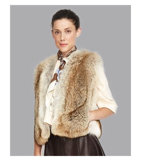 natural coyote fur cropped vest