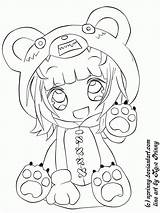 Coloring Anime Pages Chibi Cute Print sketch template