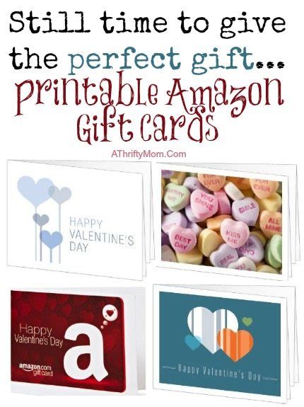 valentines amazon gift cards printable  email  instantly