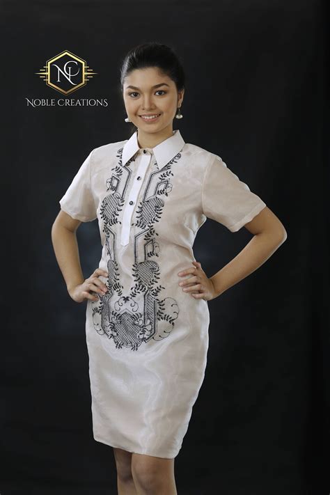 modern filipiniana dress silk barong tagalog philippine etsy modern