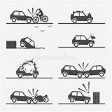 Incidente Stradale Verkehrsunfall Autounfall Karikatur Ergebnis Satzes Illustrationen Schaden Stilisierter sketch template