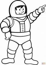 Astronaut Coloring Space Suit Drawing Clipart Pages Line Printable Astronauts Cliparts Puzzle sketch template