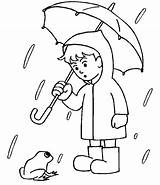 Rainy Coloring Pages Kids Umbrella Rain Drawing Choose Board sketch template