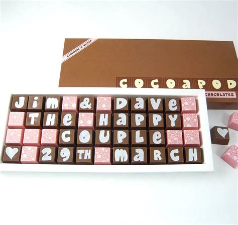 Same Sex Personalised Wedding Chocolate By Cocoapod Chocolates