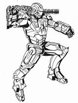 Coloring Pages Iron Man Machine War Printable Library Ironman sketch template