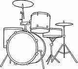 Drum Set Coloring Kit Drawing Clipart Drums Pages Drawings Sets Easy Printable Instruments Drumstel Pixels Top Schlagzeug Clip Print Library sketch template