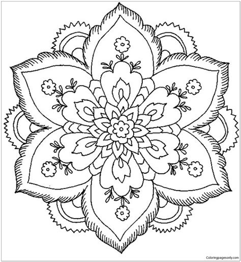 flower mandala  coloring page  printable coloring pages