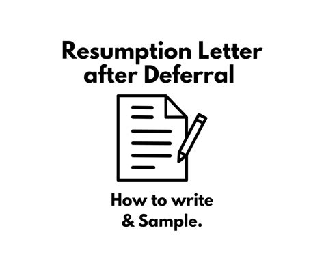 write resumption  studies letter  deferment