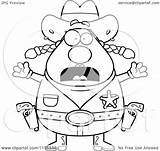 Sheriff Plump Fearful Female Clipart Cartoon Outlined Coloring Vector Cory Thoman Royalty sketch template