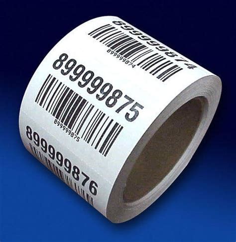 paper pre printed barcode label stationaries  rs roll  delhi id