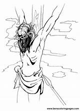 Jesus Cross Coloring Pages Printable Carrying Christian Bible Drawing Passion Crafts Benscoloringpages Getcolorings Sunday Print Color Through Getdrawings Crosses Angel sketch template