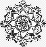 Mandalas Coloring Round Branco Symmetry Monochrome Pngwing Rangoli sketch template