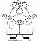 Scientist Male Angry Clipart Chubby Cartoon Thoman Cory Vector Outlined Coloring Royalty 2021 sketch template