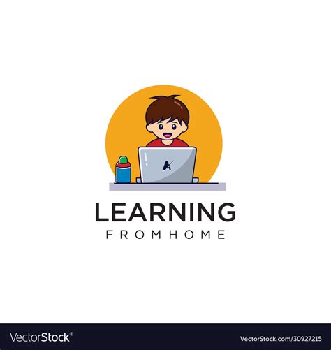 child home learning logo design learn  vector image