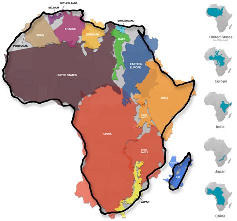 mapped visualizing  true size  africa technical politics