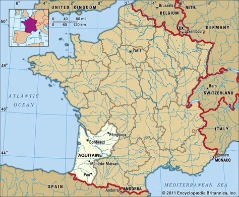 aquitaine history culture geography map britannica