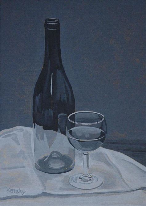The Under Painting Wine Glass And Bottle Painting By