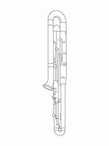 Contrabassoon Bassoon Lijnkunst Eenvoudige Lijntekening Muzikale sketch template