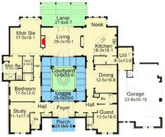 shaped house plans  central courtyard home designs   courtyard house plans