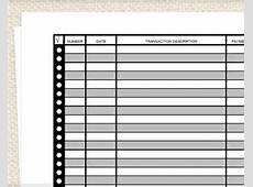Printable Financial Transaction Register FULL PAGE Instant Download