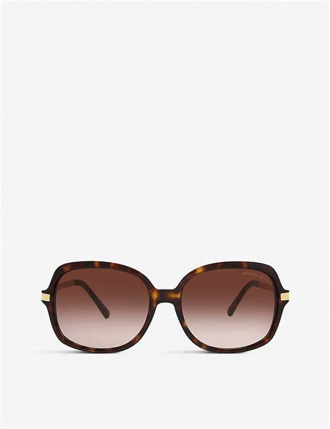 michael kors mk2024 adrianna ii round frame sunglasses in brown black