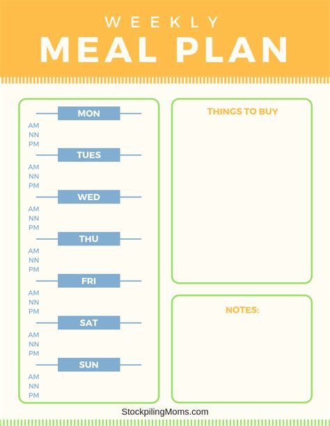 tips    weekly meal plan stockpiling moms
