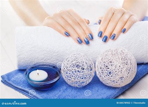 blue manicure  dekor spa stock photo image  aromatherapy